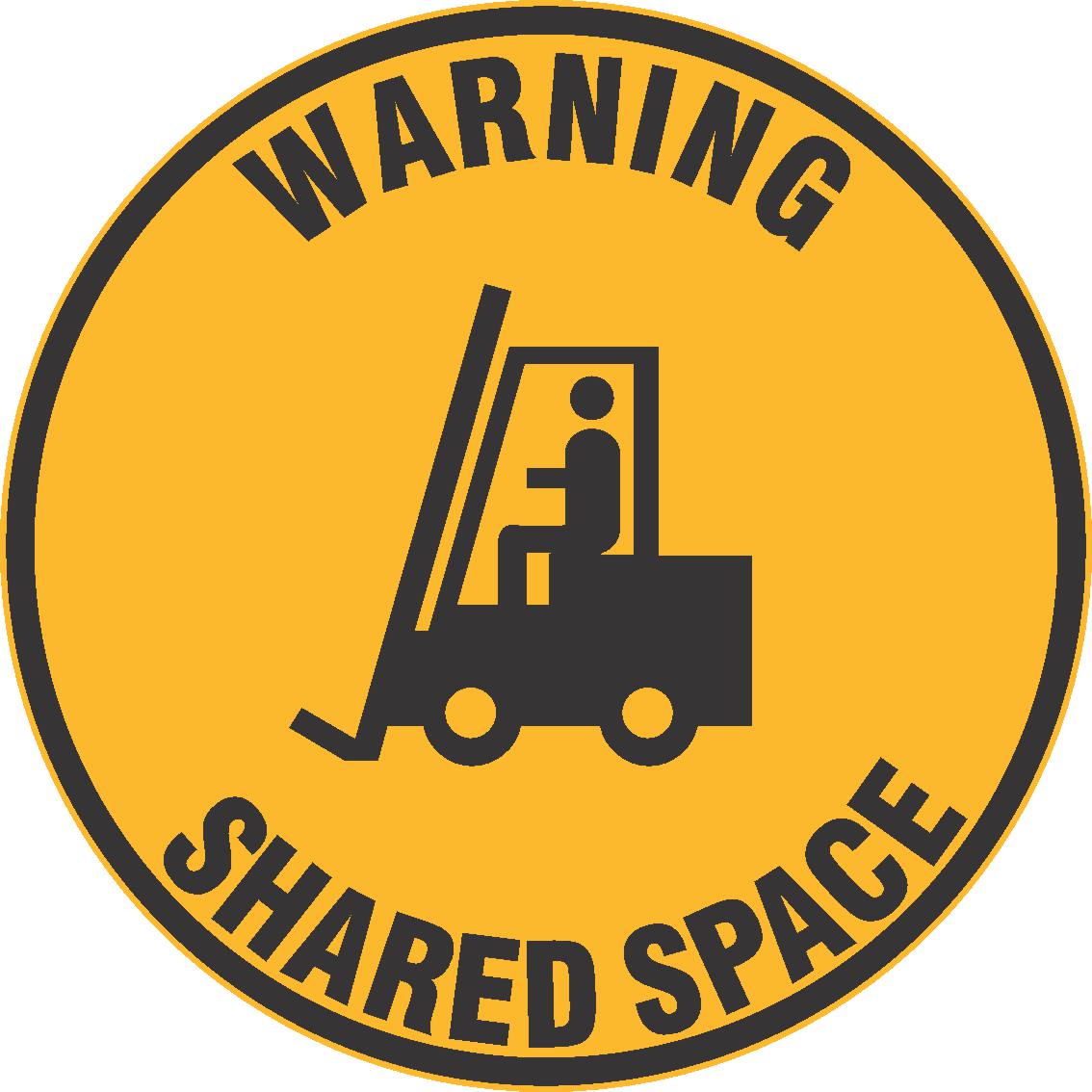 VINYL FLOOR GRAPHIC WARNING FORKLIFT SHARED SPACE