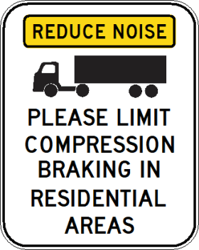 G9-291-1n - Reduce Noise - Please Limit Compression Braking In Residential Areas