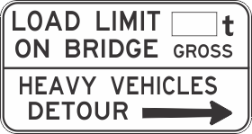 G9-4(R) Load Limit On Bridge __t Gross Heavy Vehicles Detour (Right)