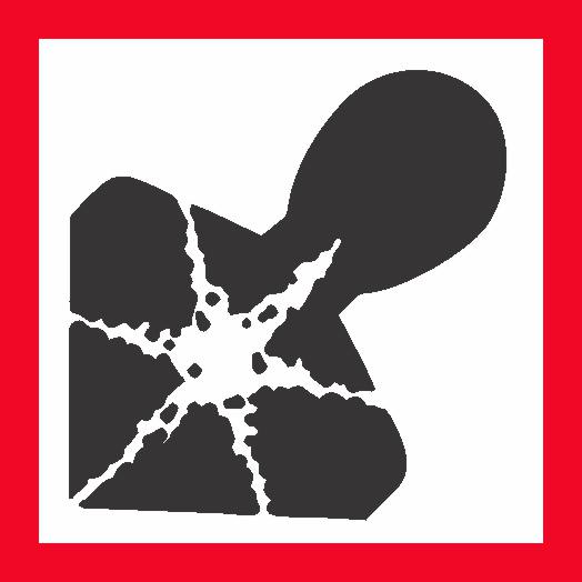 The DANGEROUS GOODS GHS DECAL SEVERE HEALTH HAZARD features a cracked black rubber stamp icon at the center, displayed on a white background with a bold red border.