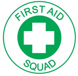 ERT FIRST AID SQUAD HARD HAT DECAL 50mm