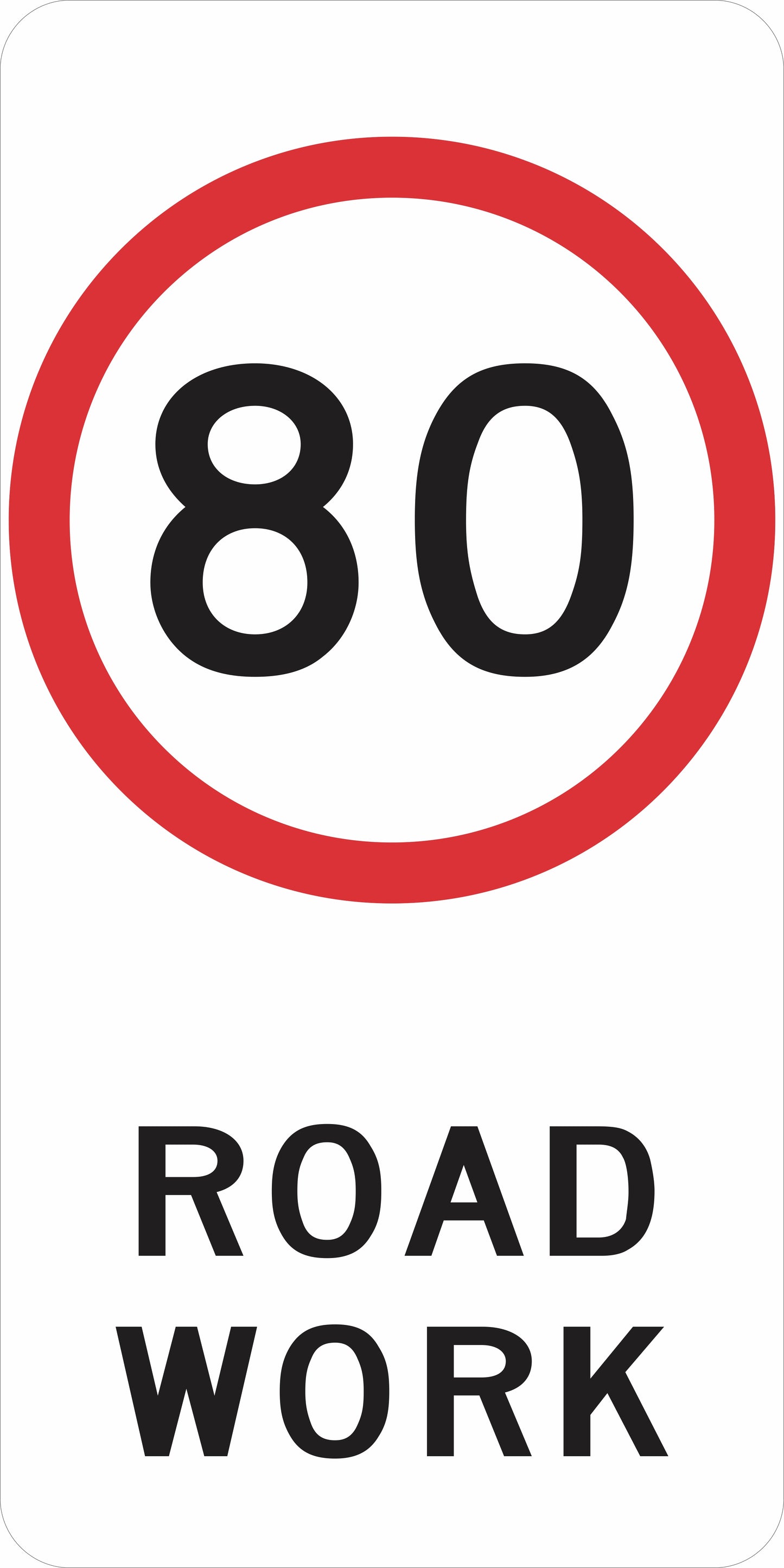 R4-212n Speed Limit (as required) Road Work