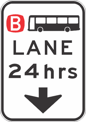 R7-1-1-7n - Bus Lane (24hrs) (Overhead)