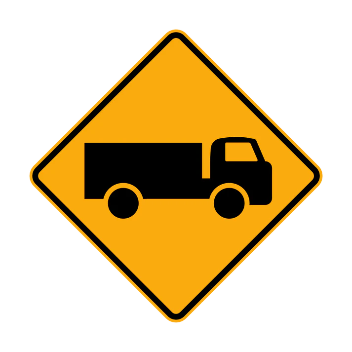 W5-22 - Trucks Crossing Or Entering (Symbolic)