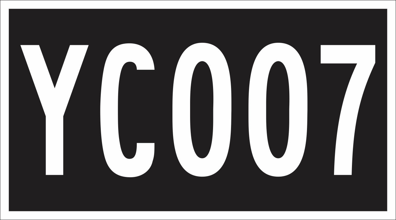 Vehicle Asset Number Reflective Sticker 450mm x 250mm