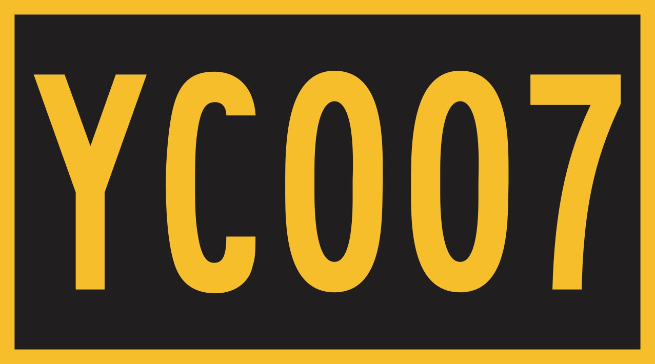 Vehicle Asset Number Reflective Sticker 450mm x 250mm