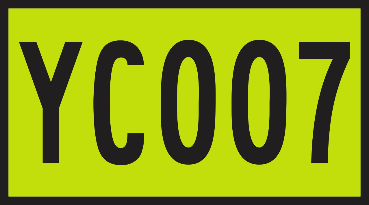 Vehicle Asset Number Reflective Sticker 450mm x 250mm