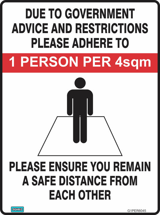 1 Person Per 4sqm