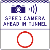 G6-330-1n - Speed Camera Ahead In Tunnel (with speed limit below)
