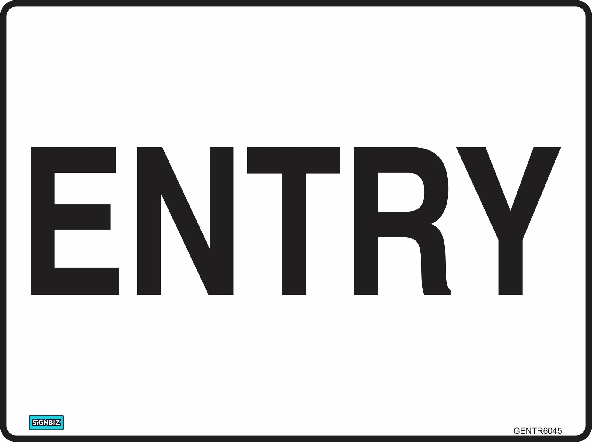 A rectangular "General Entry" sign with a white background and bold black capital letters, centered, complying with AS/NZS 1319 Australian safety standards.