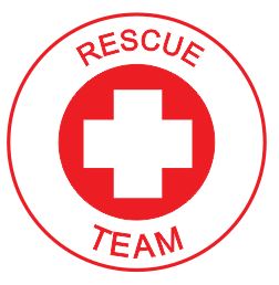 ERT RESCUE TEAM HARD HAT DECAL 50mm