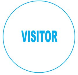 BLUE ON WHITE VISITOR HARD HAT DECAL 50mm