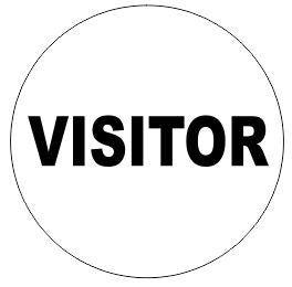 BLACK ON WHITE VISITOR HARD HAT DECAL 50mm
