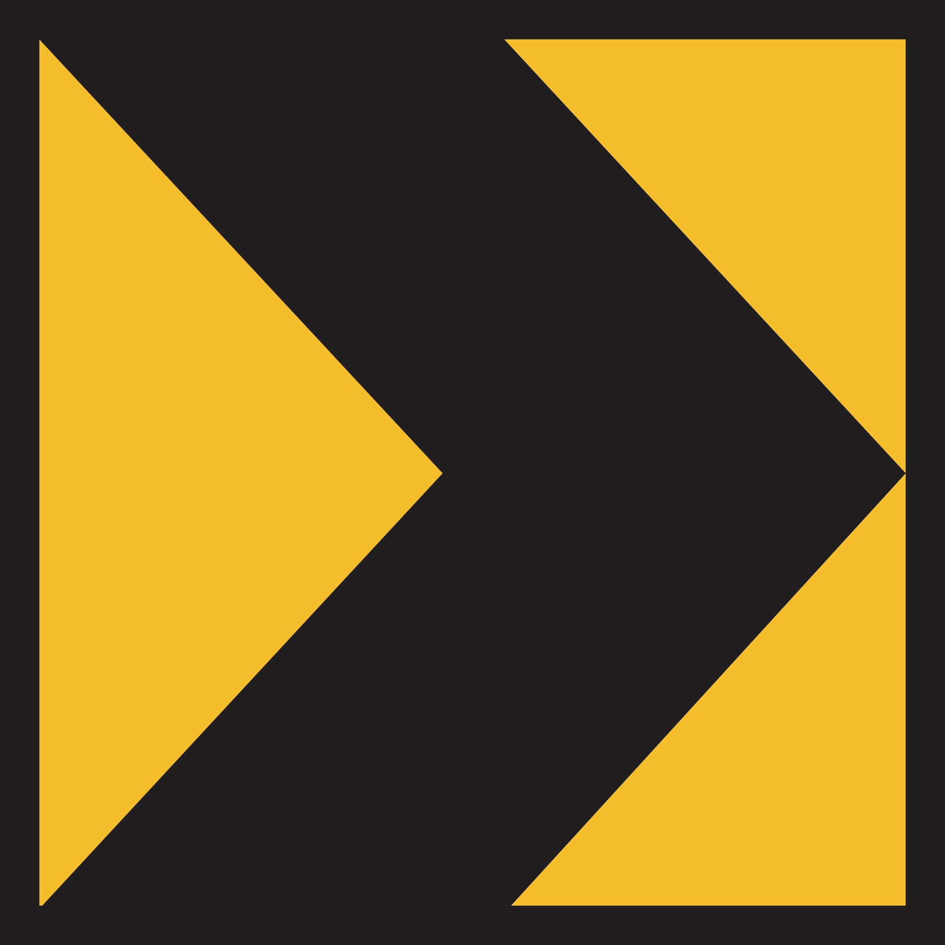 The Hazard Marker (MMS Insert) features a black background with two yellow triangles on each side forming an abstract geometric pattern, inspired by multi-message sign insert designs for traffic guidance.