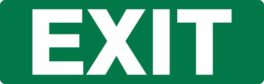 A green rectangular EXIT SIGN - EXIT, size 450mm x 150mm, featuring the word "EXIT" in bold white letters centered on the sign.