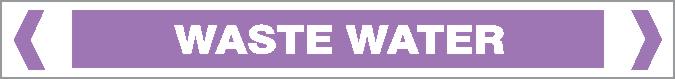 A rectangular purple sign reading "ACID / ALKALI - WASTE WATER" in white text, centered and bordered by white and gray lines with angled brackets at each end.