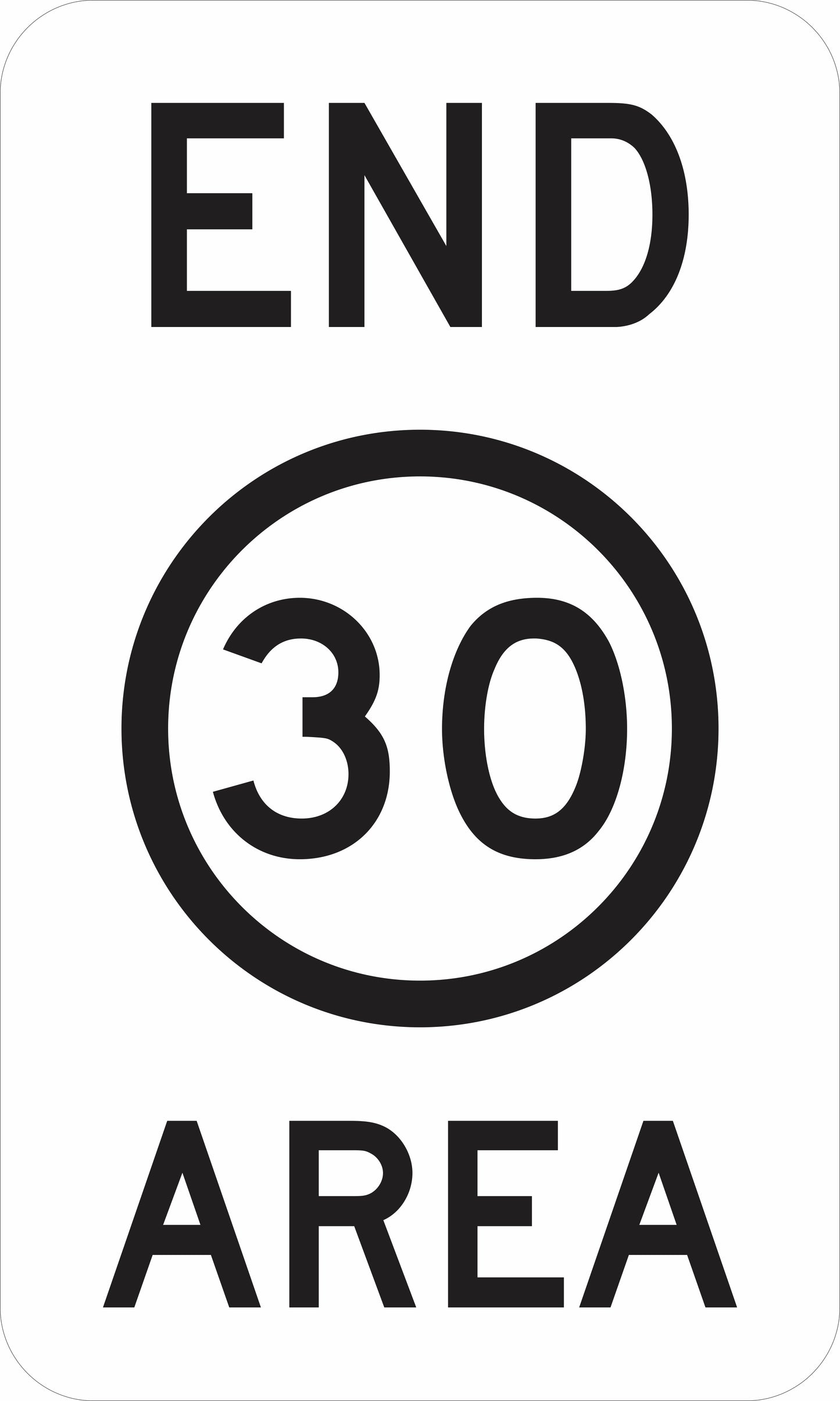 R4-11-1n End Speed Limit (Symbolic) 30 Area