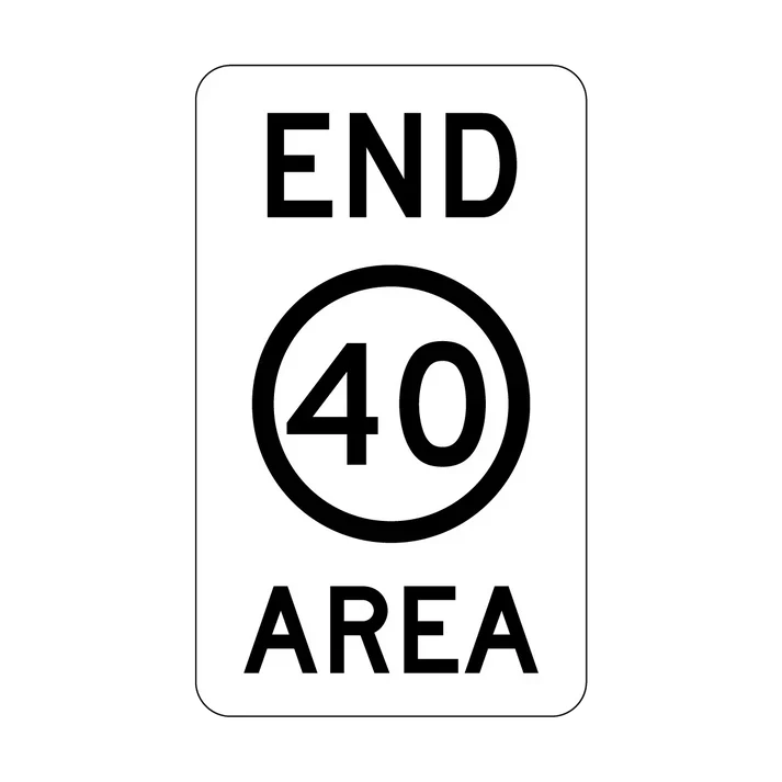 R4-11 End Speed Limit (Symbolic) 40 Area