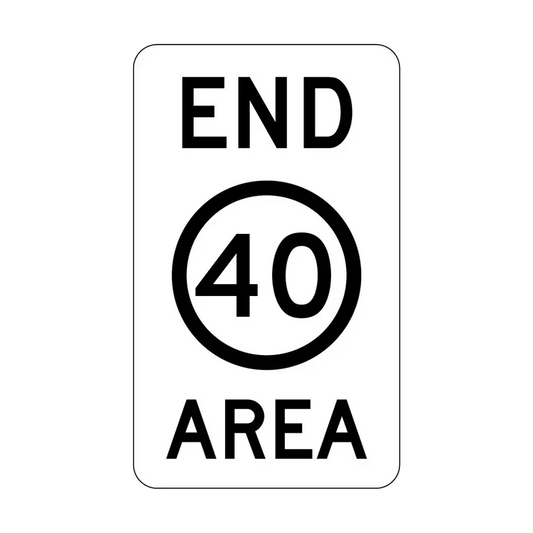 R4-11 End Speed Limit (Symbolic) 40 Area