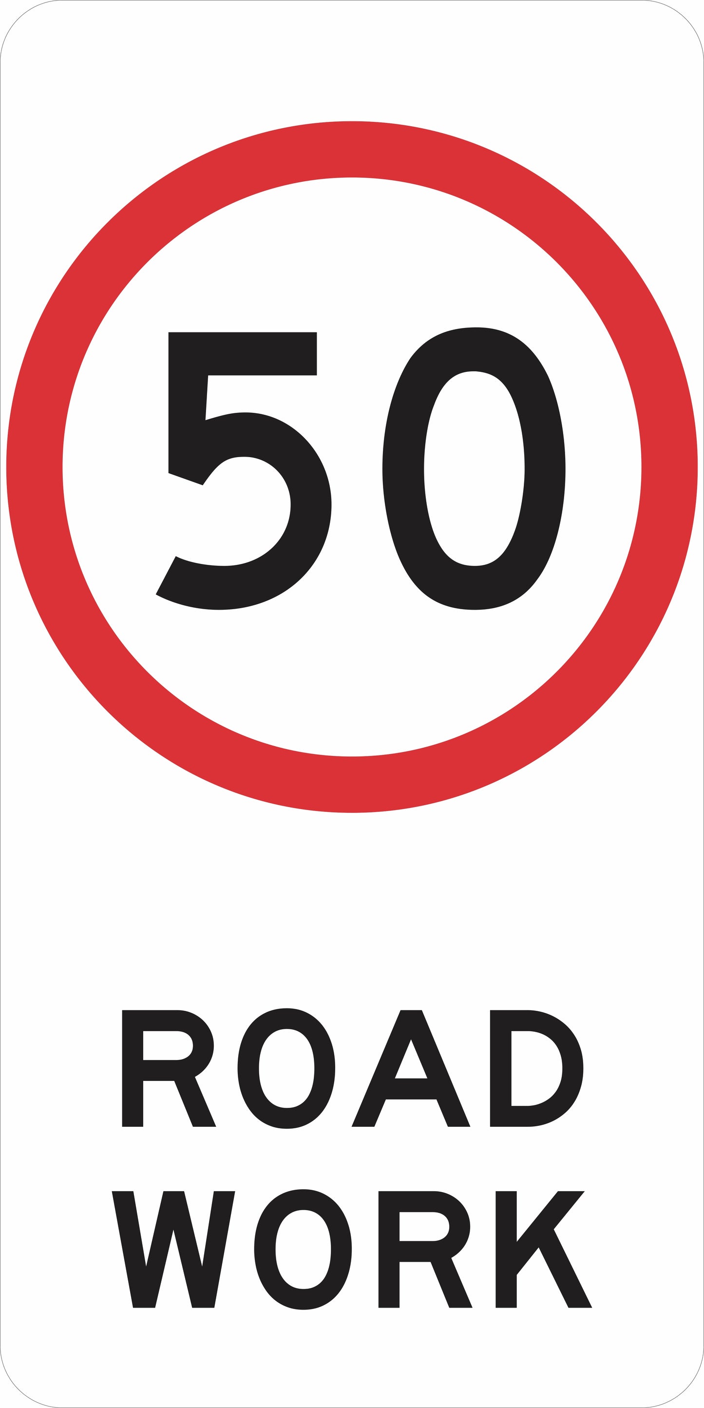 R4-212n Speed Limit (as required) Road Work