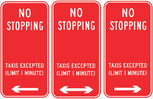 R5-405n No Stopping Taxis Excepted (Limit 1 Minute)