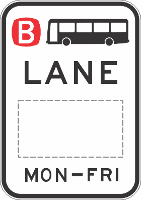 R7-1-1-3n - Bus Lane (AM or PM) MON-FRI