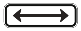 The R7-11-1 - Crossing Arrow (Both Ways) sign features a thick black border and two horizontal arrows on a white background, meeting NSW regulatory road sign standards to promote safety.