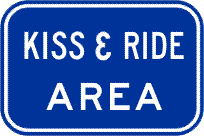 The R9-302n - Kiss & Ride Area sign is a blue rectangular traffic sign with white text reading "KISS & RIDE AREA," designed to meet Australian Standards for road signs.