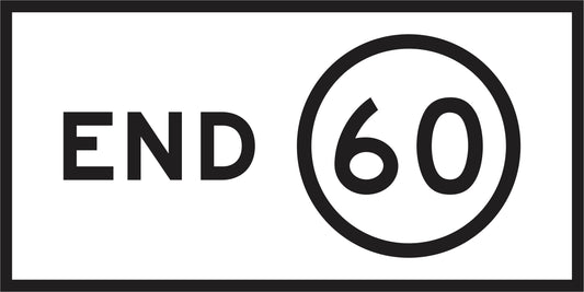 The RM4-12(C) End Speed Limit (Mms Insert - To Be used on Multi Message Sign panels Only) indicates the end of a 60 km/h speed zone, enhancing road safety with its compliant Australian Standards rectangular design.